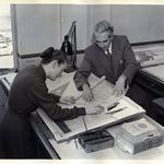 Staff at Work. Chief Civil Engineer's drawing office, New Zealand Railways Corporation