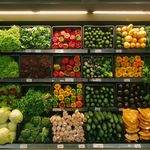 vegetable display at a supermarket