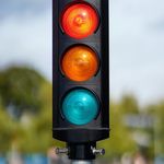 Traffic lights on city street